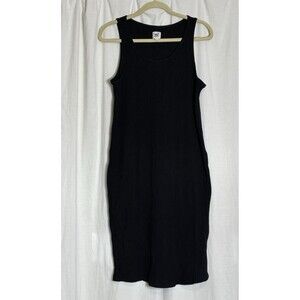 New GAP Maternity Black Rib Knit Midi Tank Dress Sizez Large